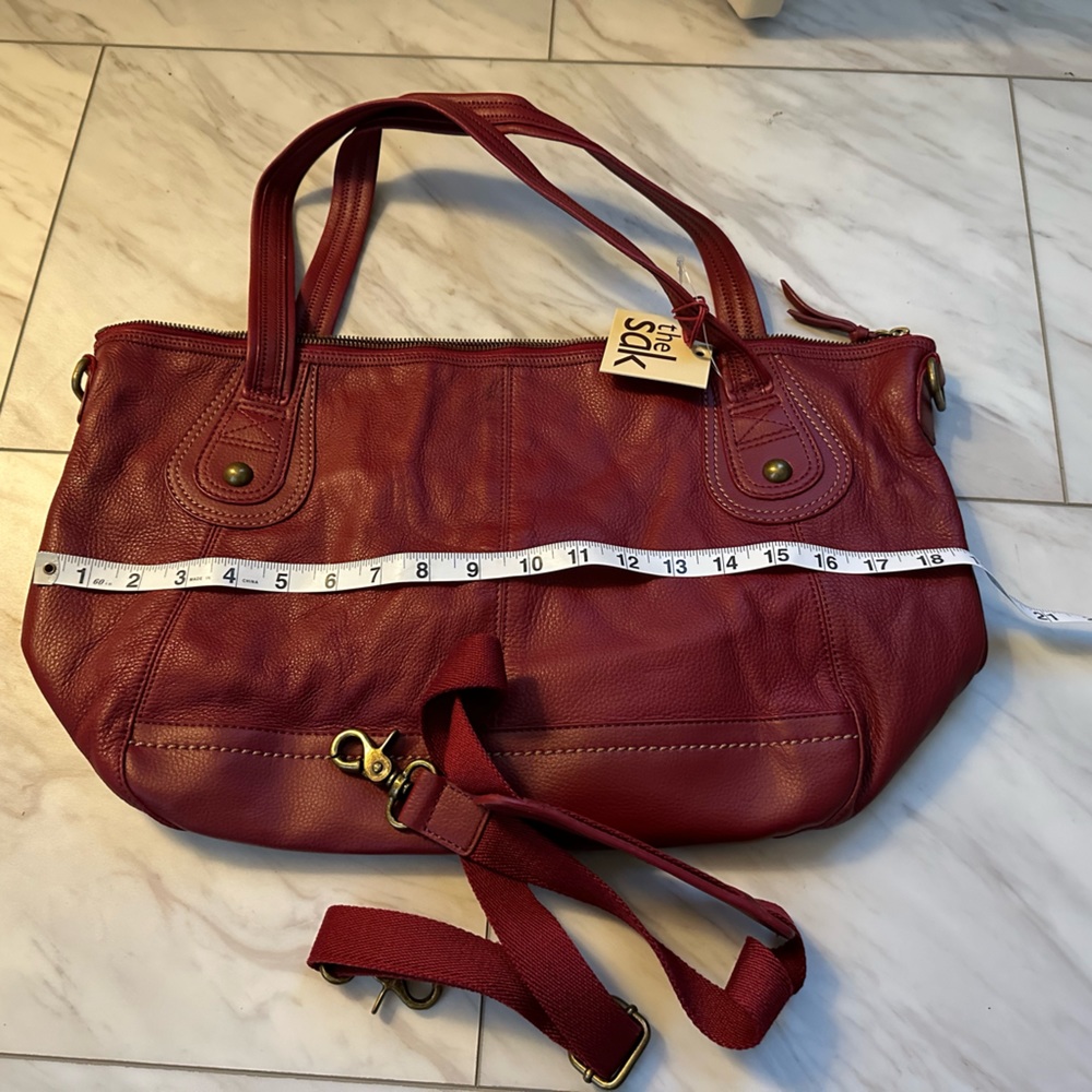 NEW The Sak Red Leather shoulder bag Large